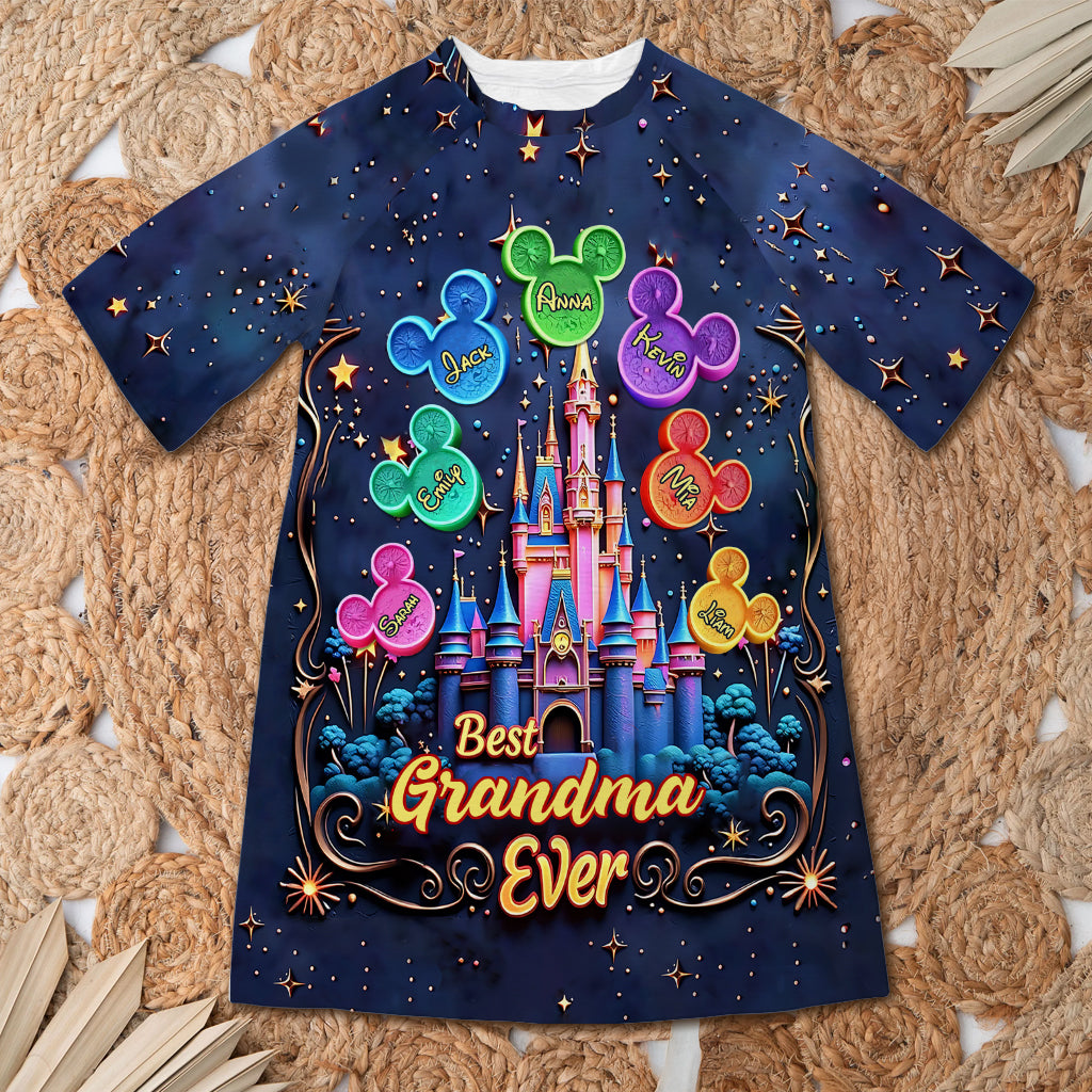 Personalized Sleep T-shirt Dress Best Grandma Ever Gift Sleep T-shirt Dress GradoCreations