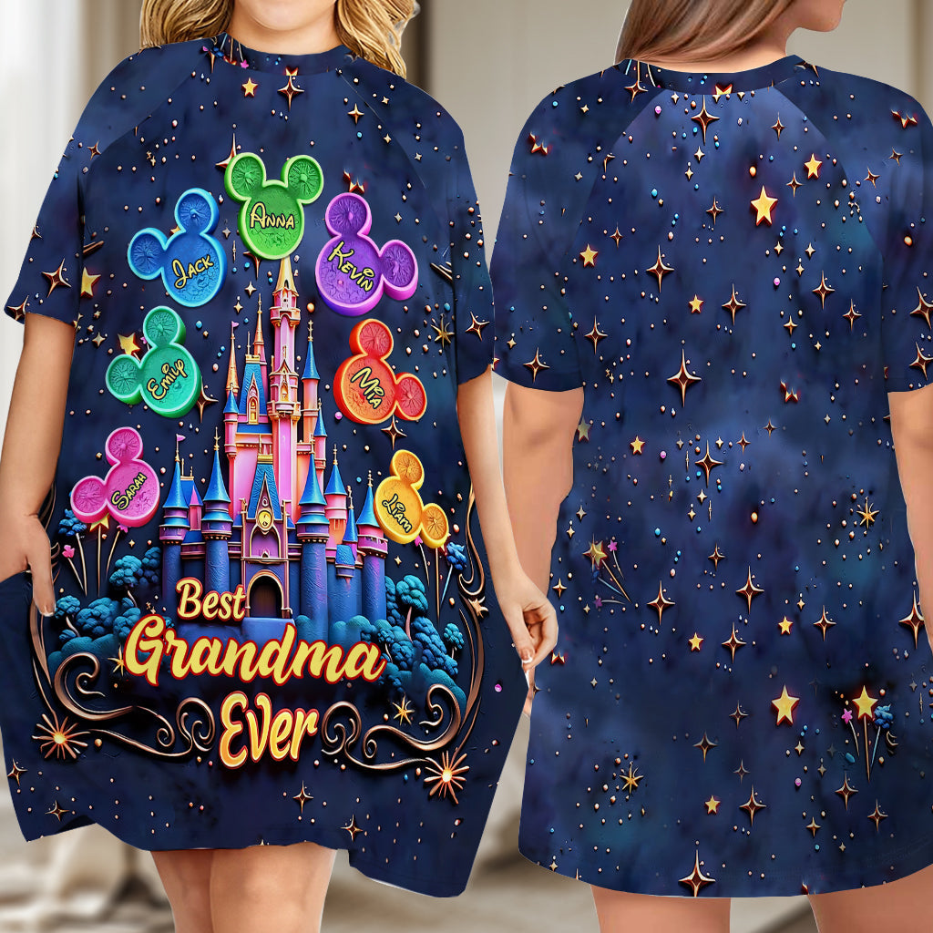Personalized Sleep T-shirt Dress Best Grandma Ever Gift Sleep T-shirt Dress GradoCreations
