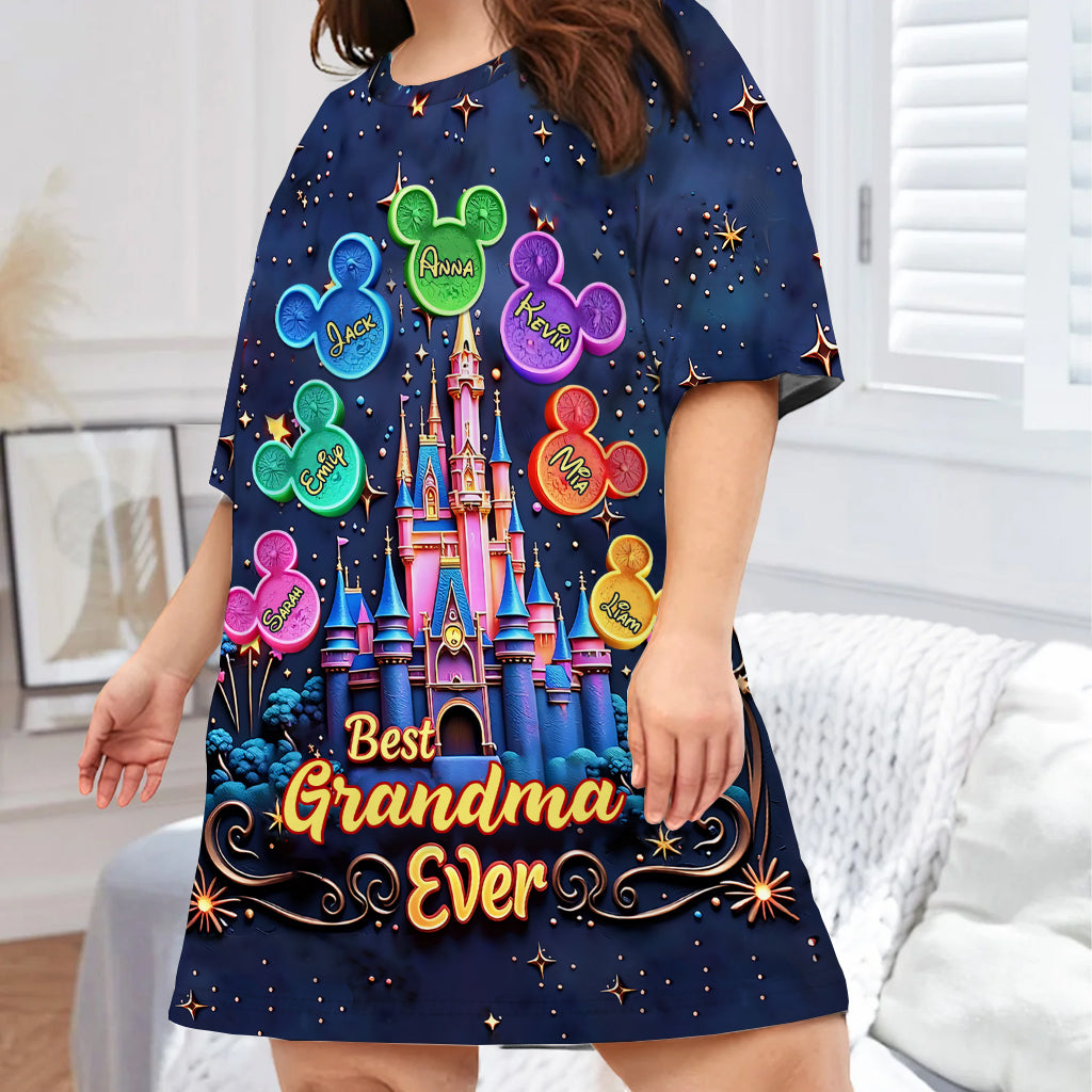 Personalized Sleep T-shirt Dress Best Grandma Ever Gift Sleep T-shirt Dress GradoCreations