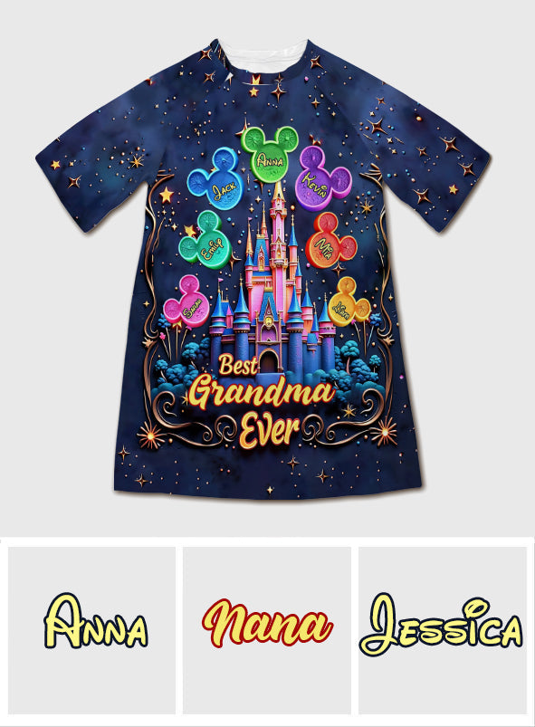 Personalized Sleep T-shirt Dress Best Grandma Ever Gift Sleep T-shirt Dress GradoCreations