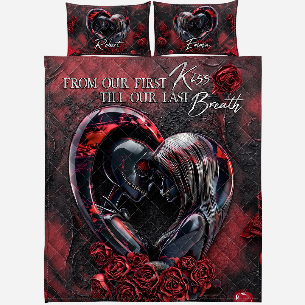 Personalized Nightmare Quilt Set Custom Name Couples Gift Quilt Set GradoCreations