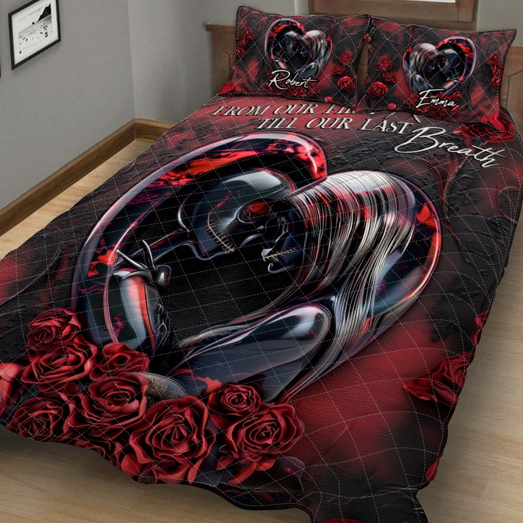 Personalized Nightmare Quilt Set Custom Name Couples Gift Quilt Set GradoCreations