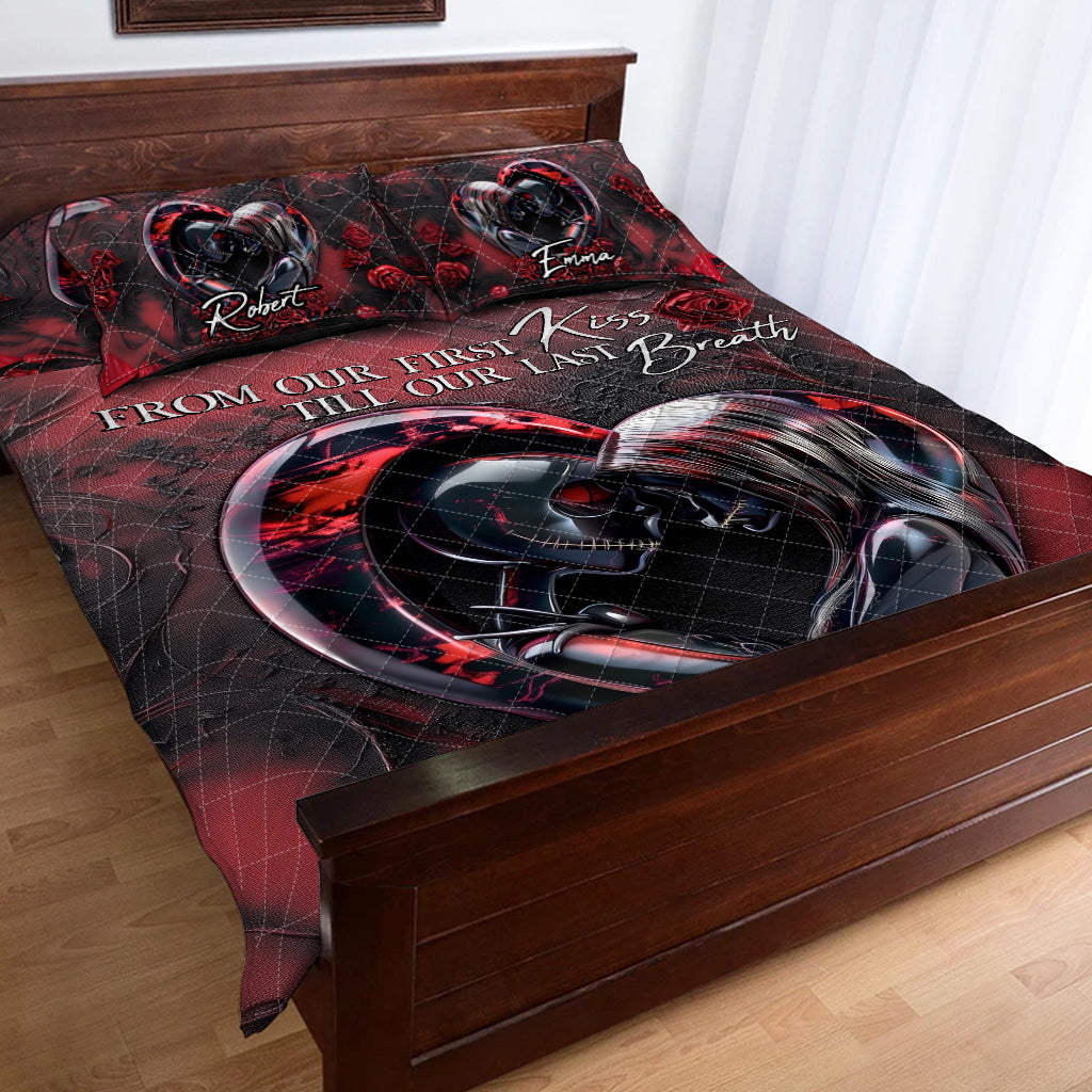 Personalized Nightmare Quilt Set Custom Name Couples Gift Quilt Set GradoCreations
