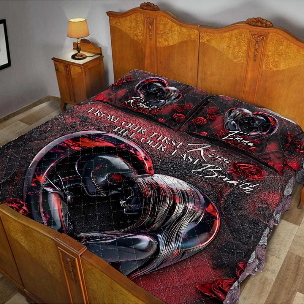 Personalized Nightmare Quilt Set Custom Name Couples Gift Quilt Set GradoCreations