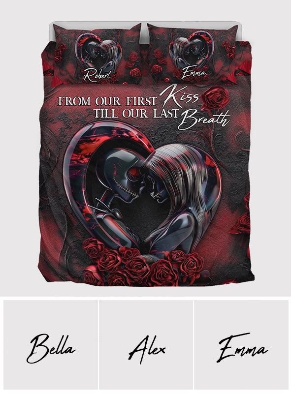 Personalized Nightmare Quilt Set Custom Name Couples Gift Quilt Set GradoCreations