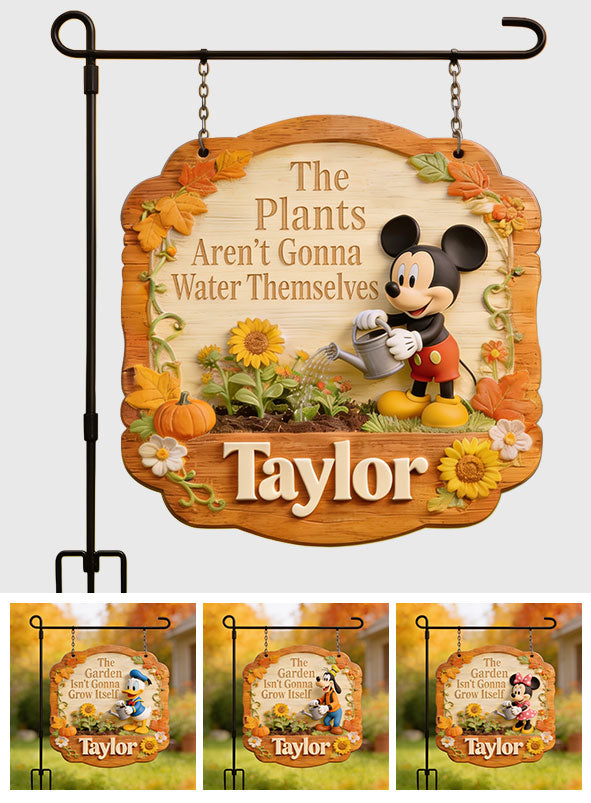 Personalized Wood Garden Sign with Stake & Custom Name for Home Wood Sign With Stake GradoCreations