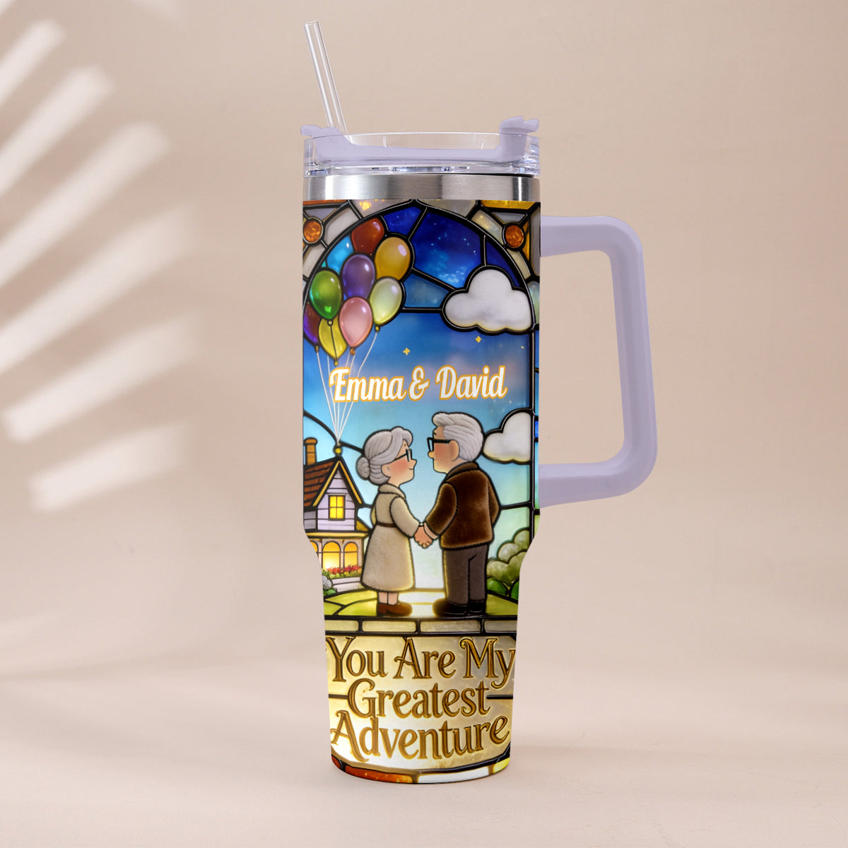 Personalized Couples Tumbler with Plush Charm - Unique Adventure Gift Tumbler With Plush Charm GradoCreations