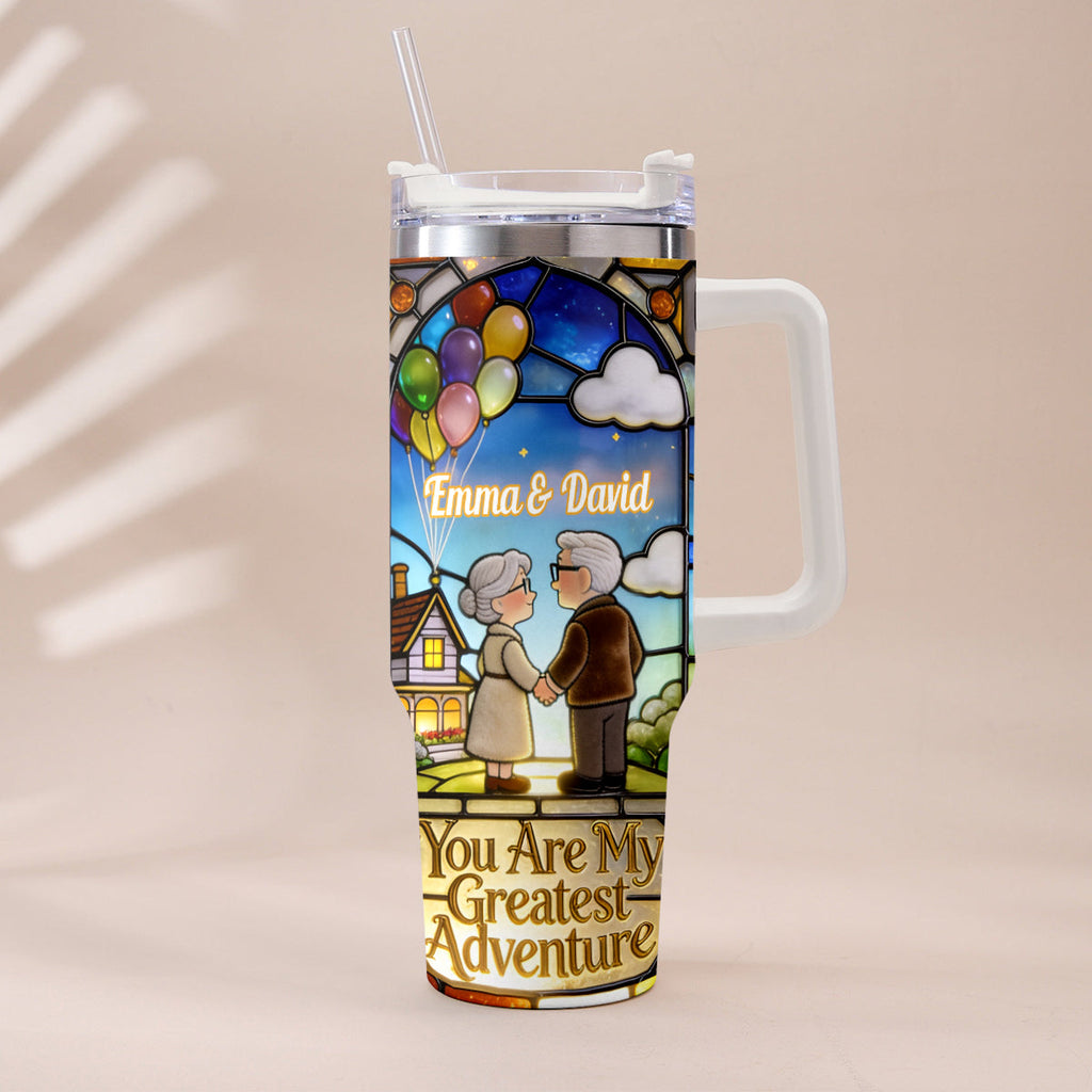 Personalized Couples Tumbler with Plush Charm - Unique Adventure Gift Tumbler With Plush Charm GradoCreations