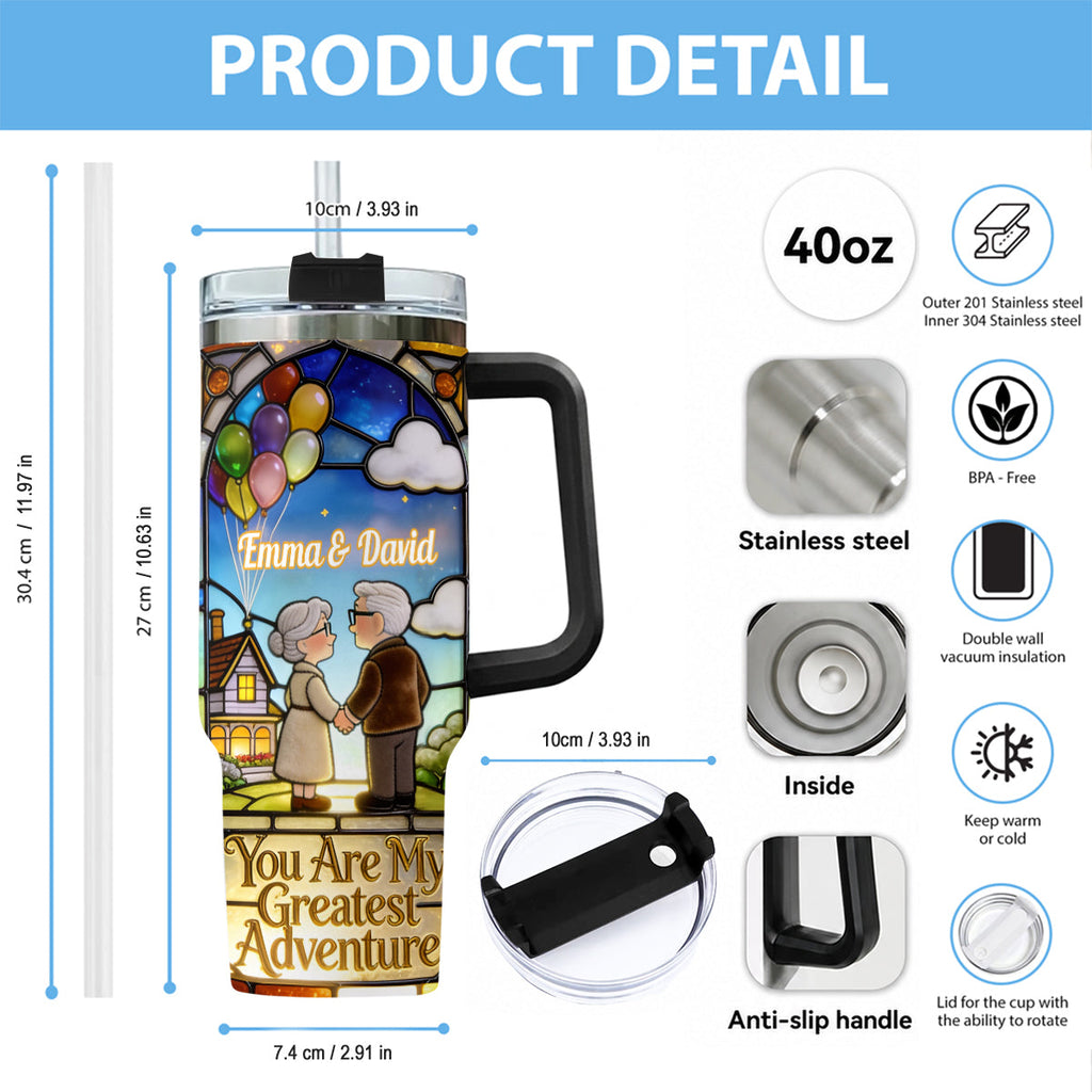 Personalized Couples Tumbler with Plush Charm - Unique Adventure Gift Tumbler With Plush Charm GradoCreations