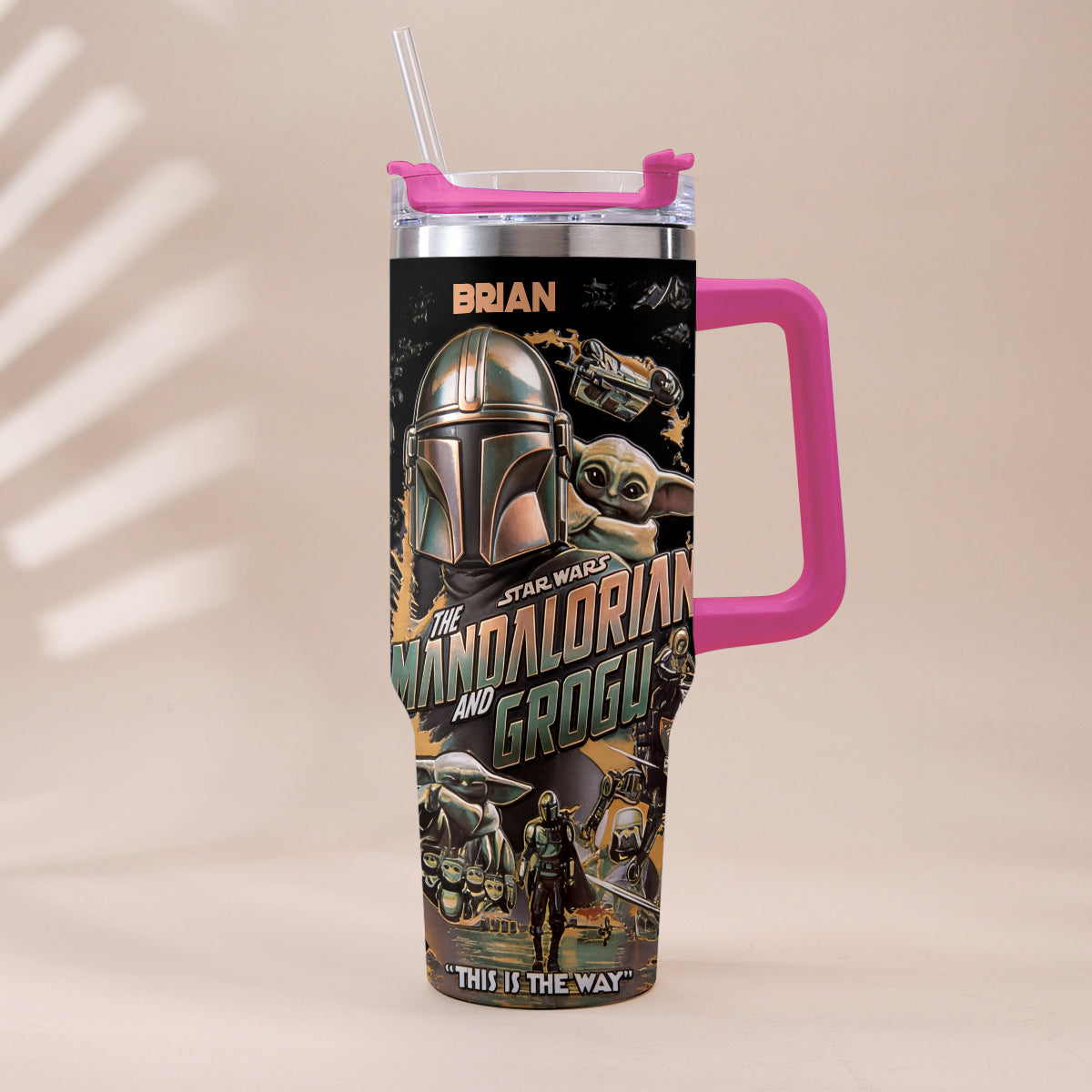 Personalized Star Wars Tumbler with Plush Charm Gift for Fans Tumbler With Plush Charm GradoCreations