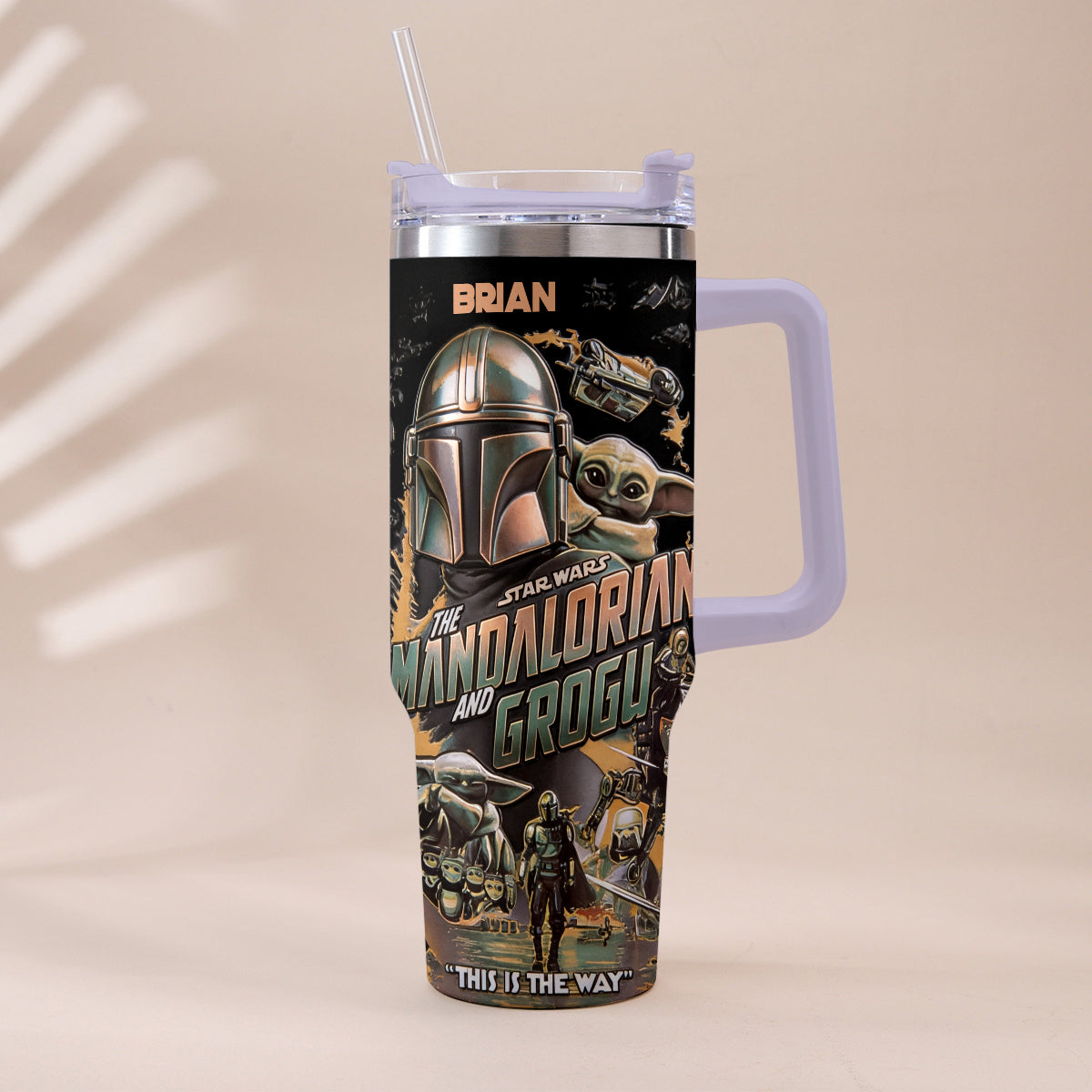Personalized Star Wars Tumbler with Plush Charm Gift for Fans Tumbler With Plush Charm GradoCreations