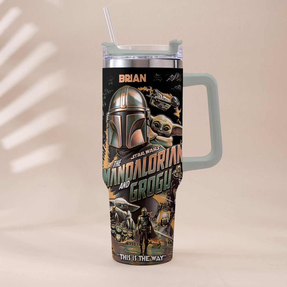 Personalized Star Wars Tumbler with Plush Charm Gift for Fans Tumbler With Plush Charm GradoCreations