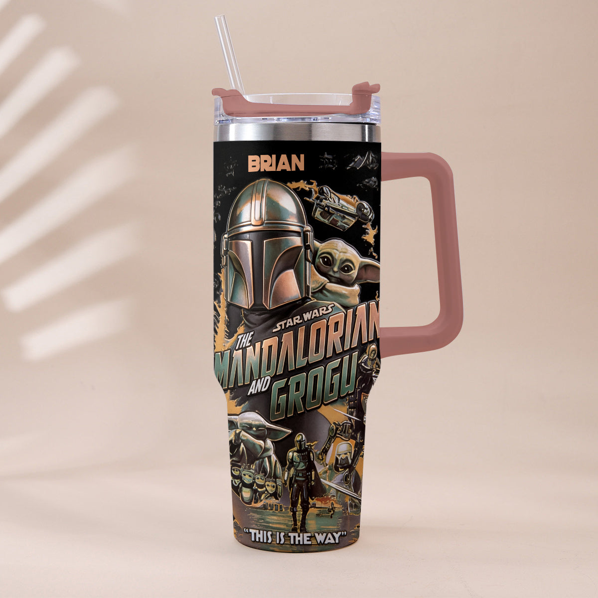 Personalized Star Wars Tumbler with Plush Charm Gift for Fans Tumbler With Plush Charm GradoCreations
