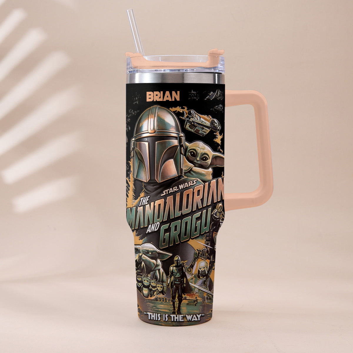 Personalized Star Wars Tumbler with Plush Charm Gift for Fans Tumbler With Plush Charm GradoCreations