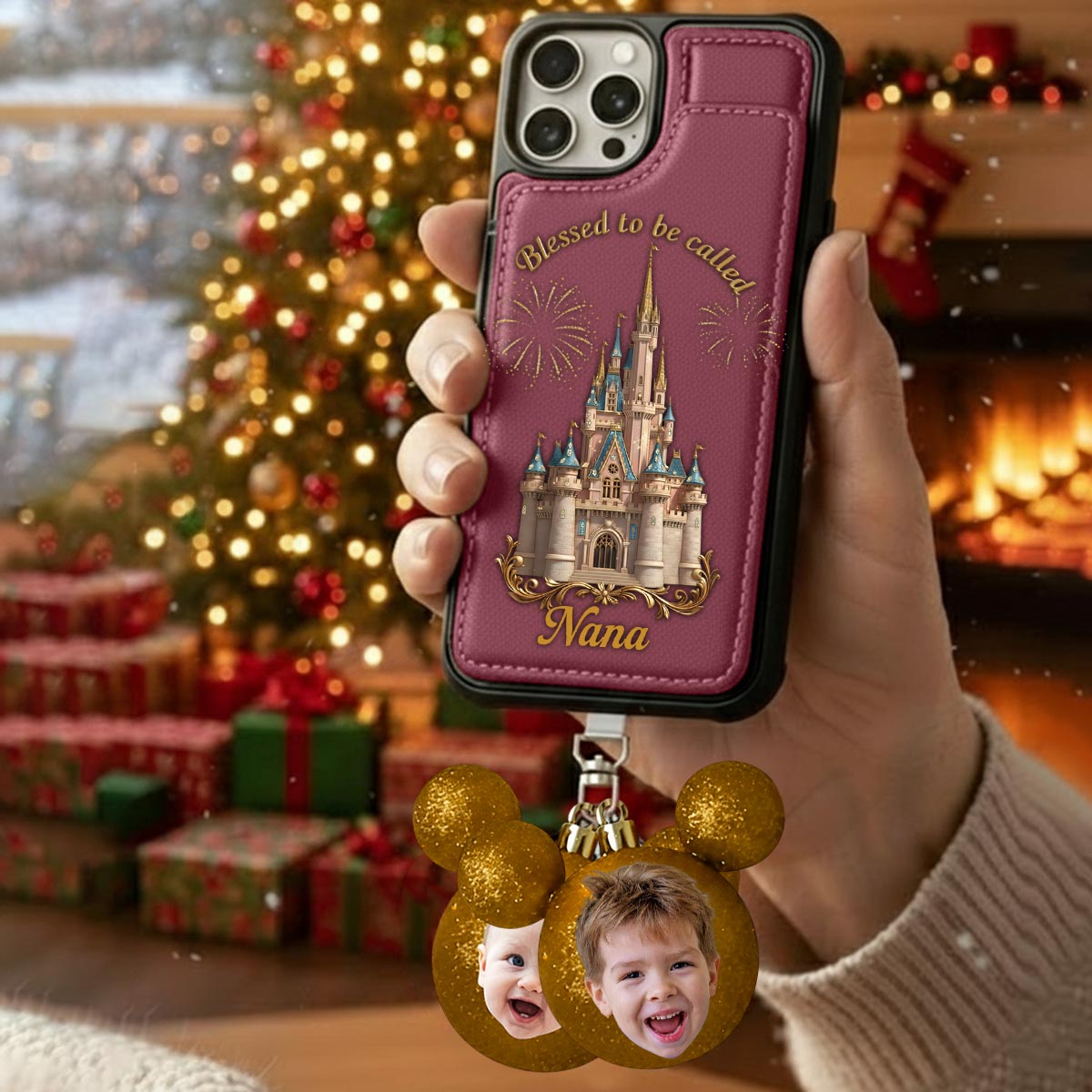 Personalized Phone Wallet with Charms Gift for Grandma | Customizable Phone Wallet With Charms GradoCreations