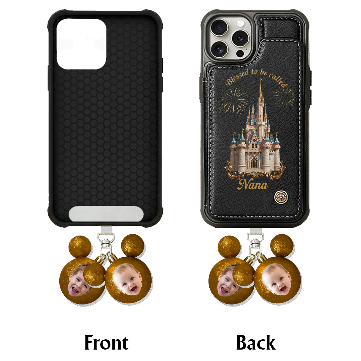 Personalized Phone Wallet with Charms Gift for Grandma | Customizable Phone Wallet With Charms GradoCreations