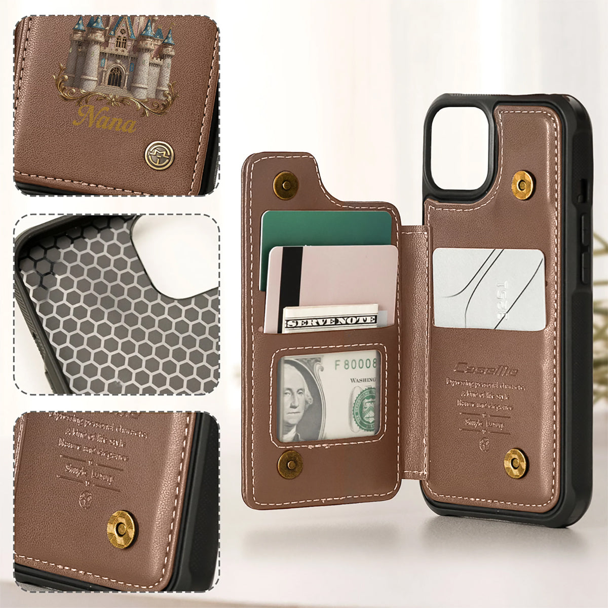 Personalized Phone Wallet with Charms Gift for Grandma | Customizable Phone Wallet With Charms GradoCreations