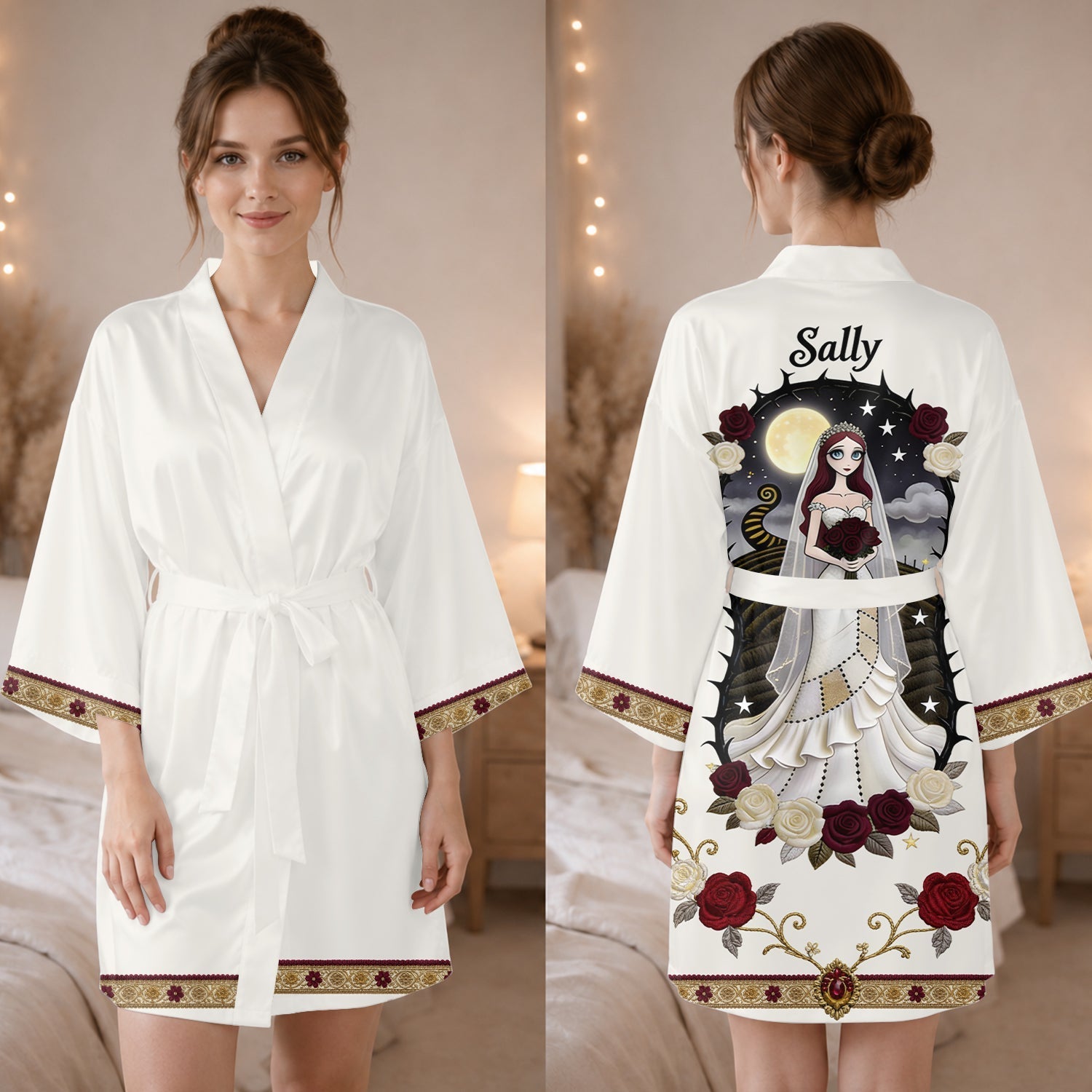 Personalized Satin Robe for Couples Custom Names Wedding Gift Satin Robe GradoCreations