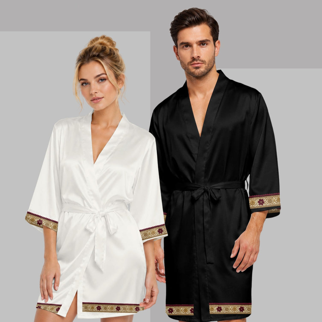 Personalized Satin Robe for Couples Custom Names Wedding Gift Satin Robe GradoCreations