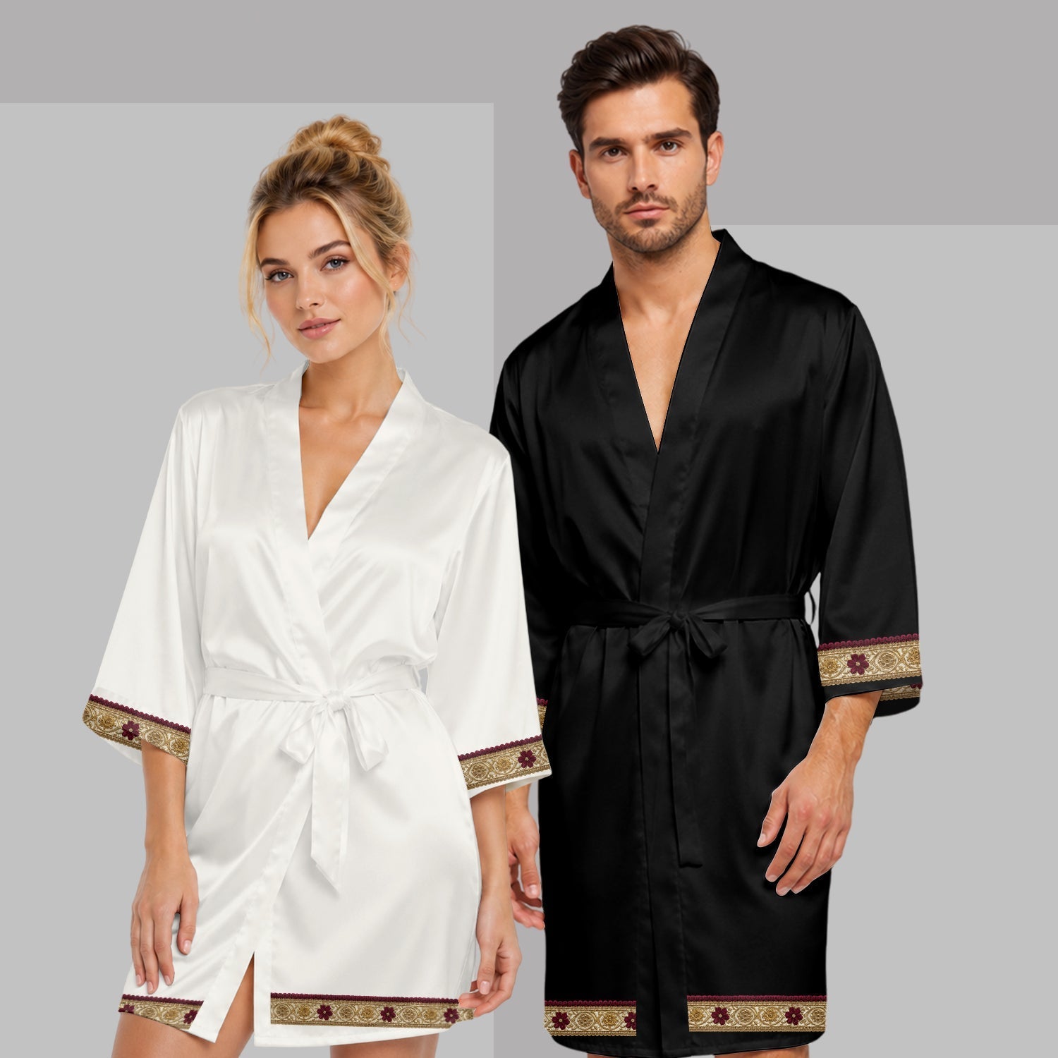 Personalized Satin Robe for Couples Custom Names Wedding Gift Satin Robe GradoCreations