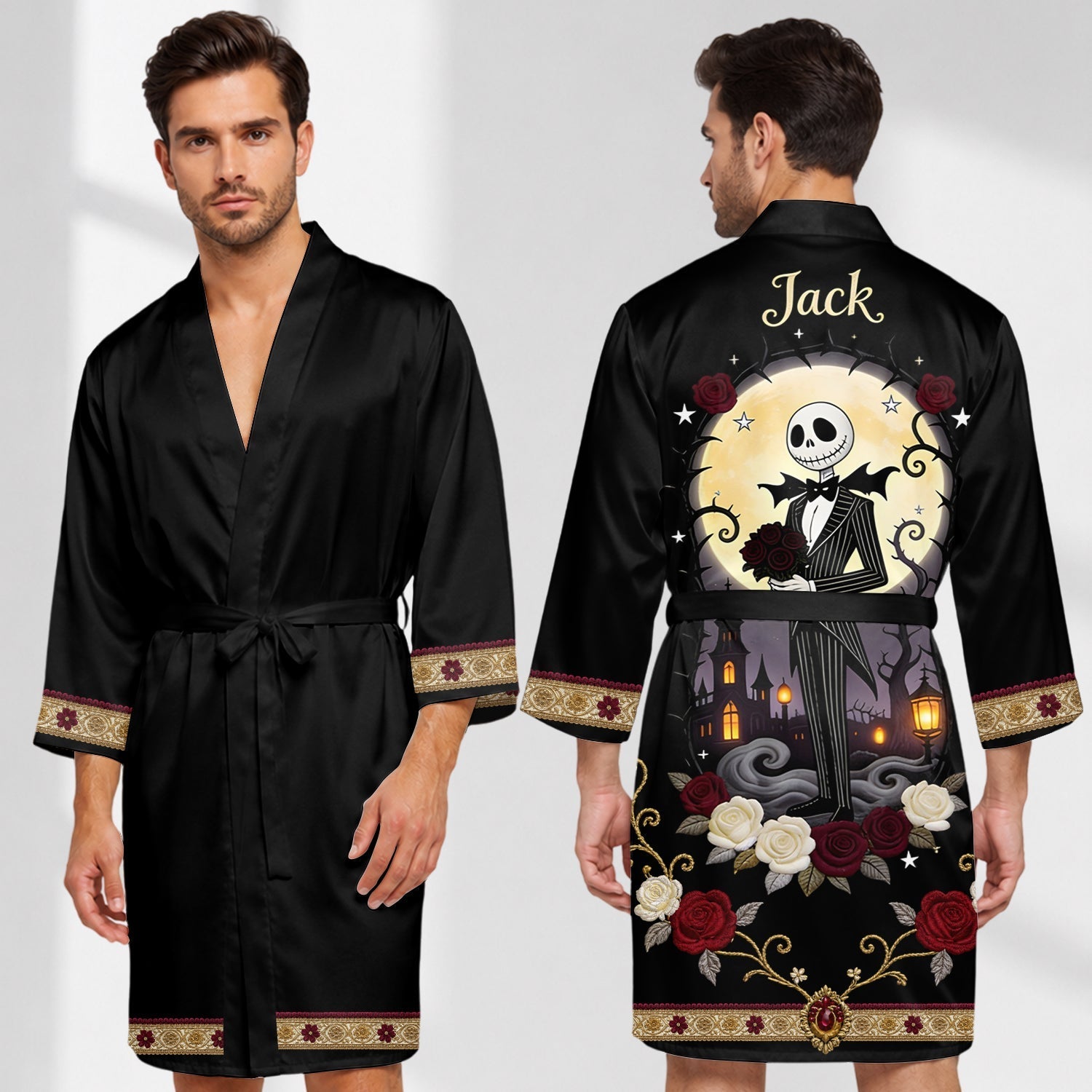 Personalized Satin Robe for Couples Custom Names Wedding Gift Satin Robe GradoCreations