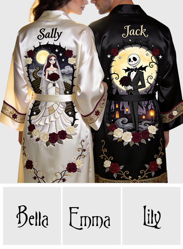 Personalized Satin Robe for Couples Custom Names Wedding Gift Satin Robe GradoCreations