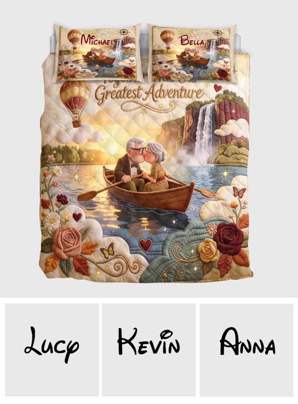 Personalized Up Movie Couple Quilt Set Custom Names Home Decor Quilt Set GradoCreations