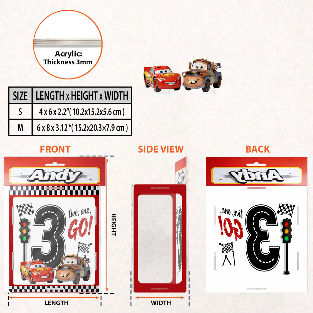 Personalized Racing Theme Acrylic Display Box for Kid's Birthday Gift Acrylic Display Box GradoCreations