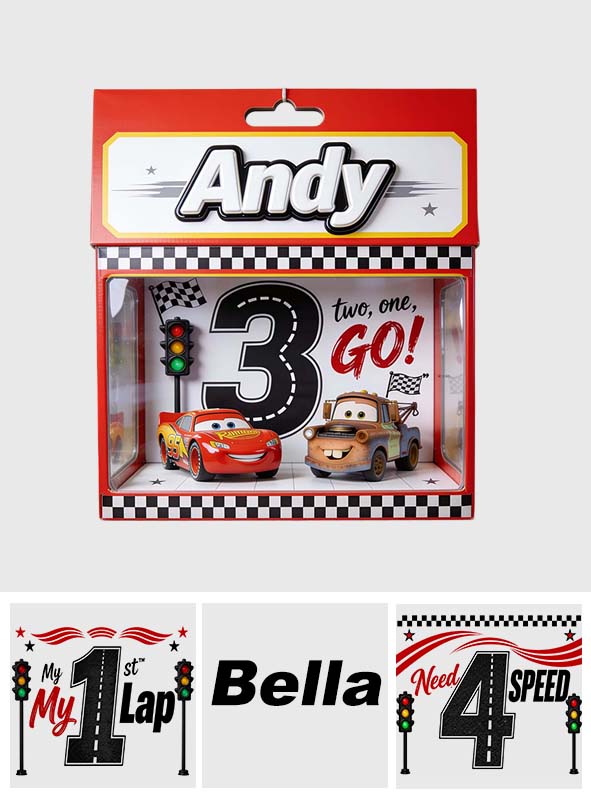 Personalized Racing Theme Acrylic Display Box for Kid's Birthday Gift Acrylic Display Box GradoCreations