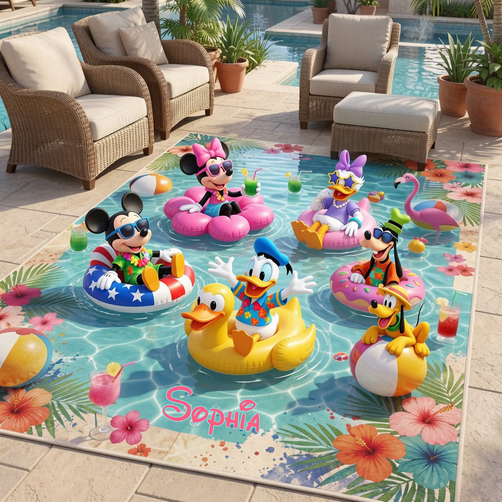 Personalized Disney Mouse Rug for Kids Outdoor Patio Decor Rug GradoCreations