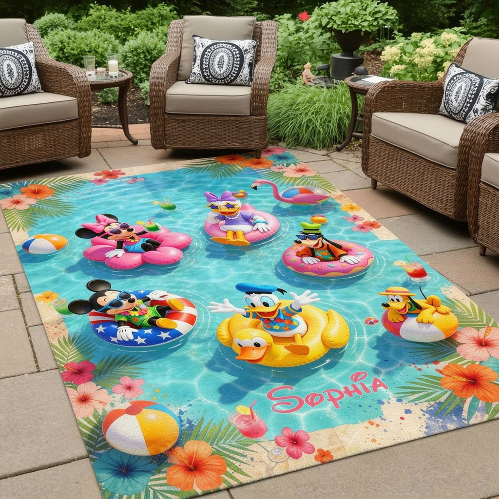 Personalized Disney Mouse Rug for Kids Outdoor Patio Decor Rug GradoCreations