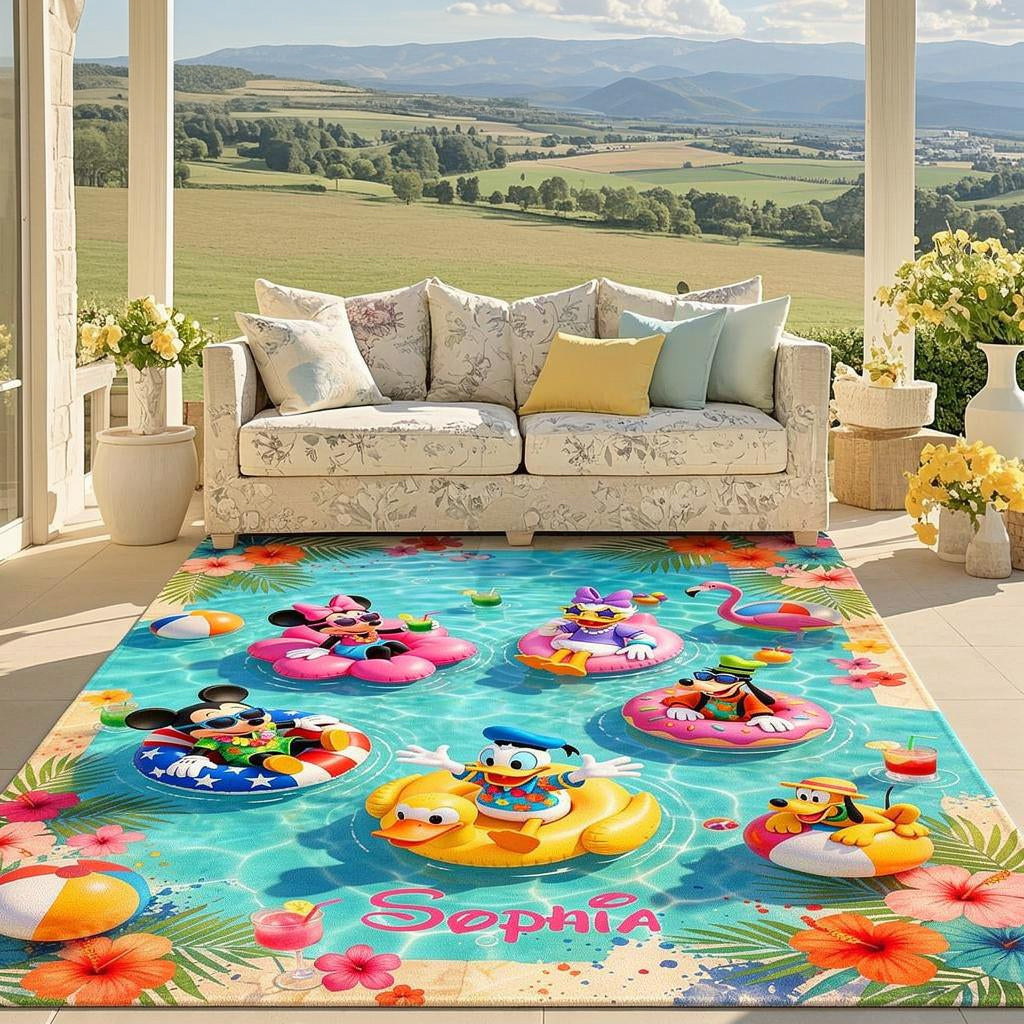 Personalized Disney Mouse Rug for Kids Outdoor Patio Decor Rug GradoCreations
