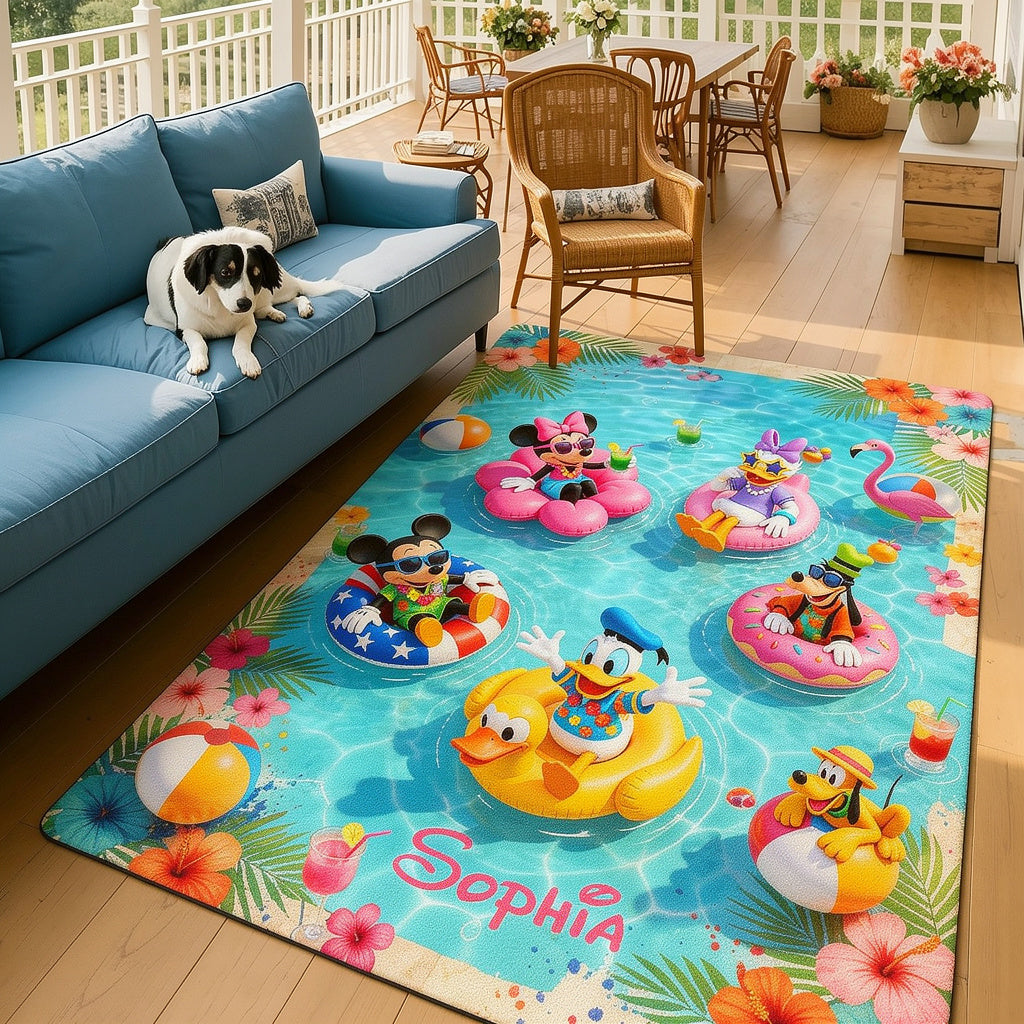 Personalized Disney Mouse Rug for Kids Outdoor Patio Decor Rug GradoCreations