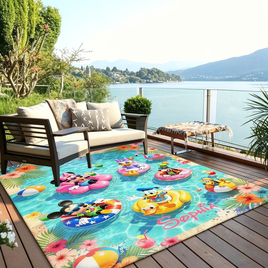 Personalized Disney Mouse Rug for Kids Outdoor Patio Decor Rug GradoCreations