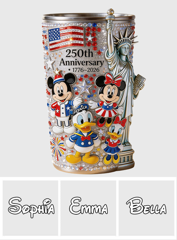 Personalized 250th Anniversary Cartoon Mouse Tumbler Gift Tumbler GradoCreations