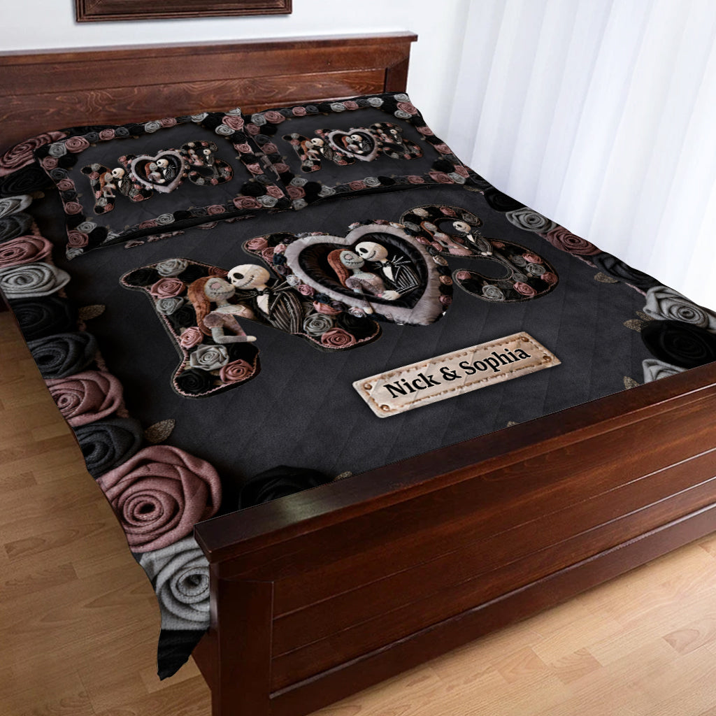 Personalized Nightmare Quilt Set Unique Couple Gift for Home Quilt Set GradoCreations