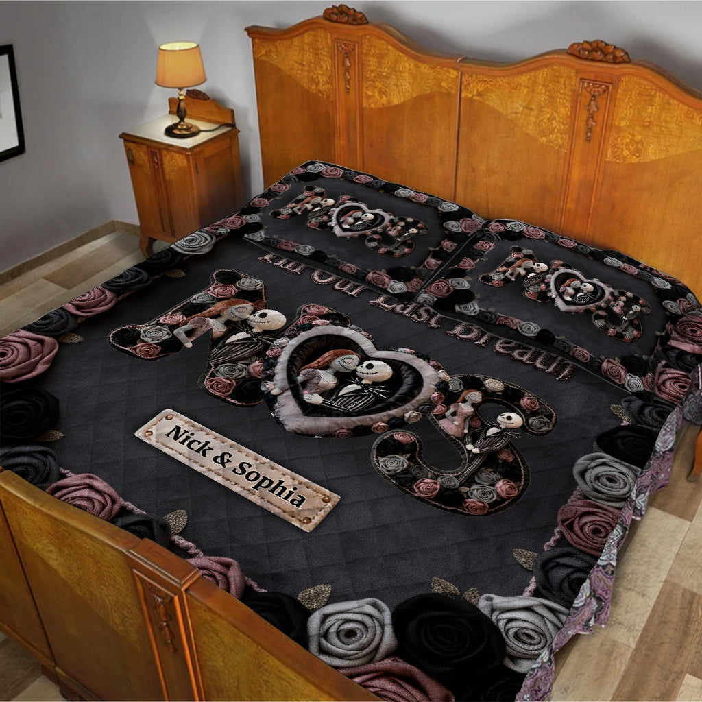 Personalized Nightmare Quilt Set Unique Couple Gift for Home Quilt Set GradoCreations