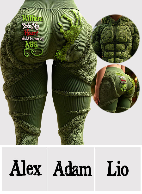 Personalized Merry Grinchmas Hoodie & Leggings Set for Christmas Hoodie & Leggings GradoCreations