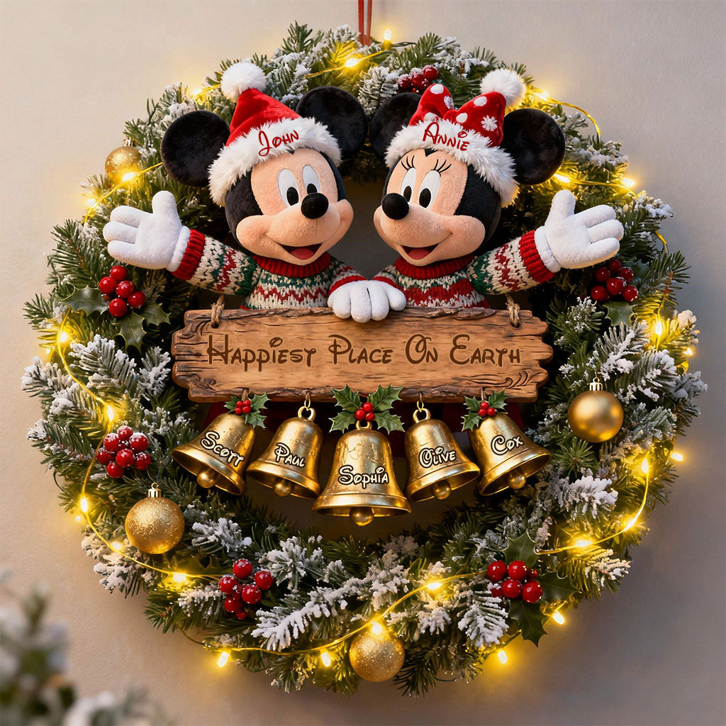 Personalized Christmas Wreath LED Light Acrylic Sign Gift LED Light Acrylic Sign GradoCreations