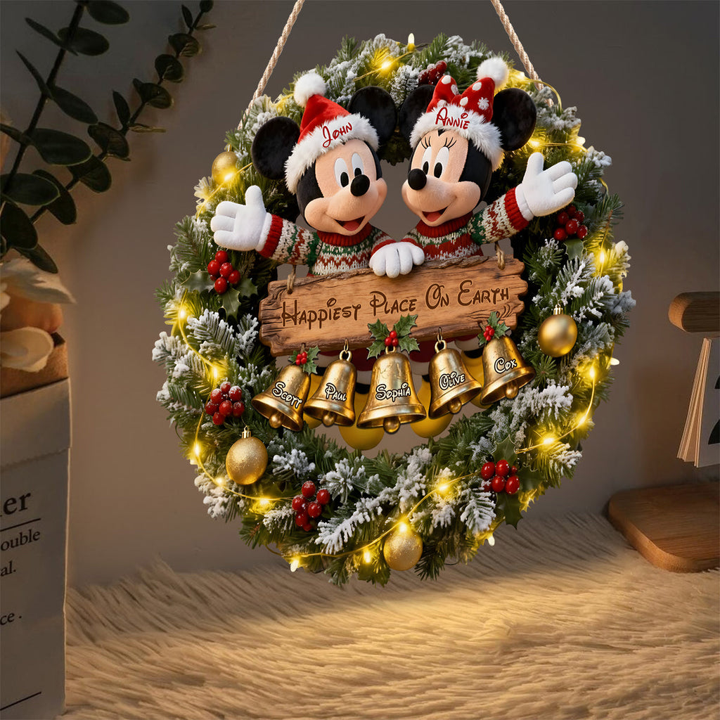 Personalized Christmas Wreath LED Light Acrylic Sign Gift LED Light Acrylic Sign GradoCreations