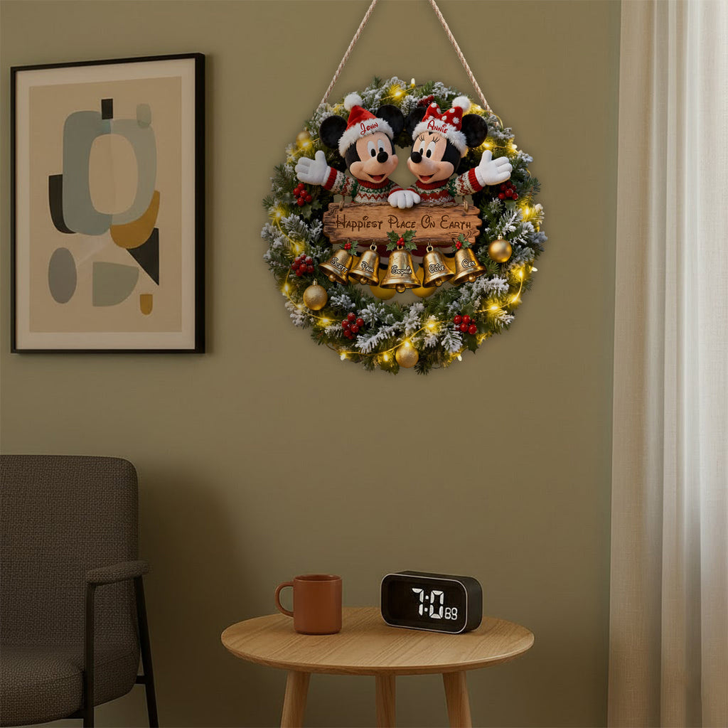 Personalized Christmas Wreath LED Light Acrylic Sign Gift LED Light Acrylic Sign GradoCreations