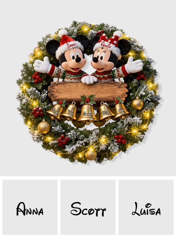Personalized Christmas Wreath LED Light Acrylic Sign Gift LED Light Acrylic Sign GradoCreations
