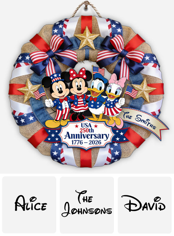 Personalized 250th Anniversary Mouse Wood Sign Custom Name Gift Wood Sign GradoCreations