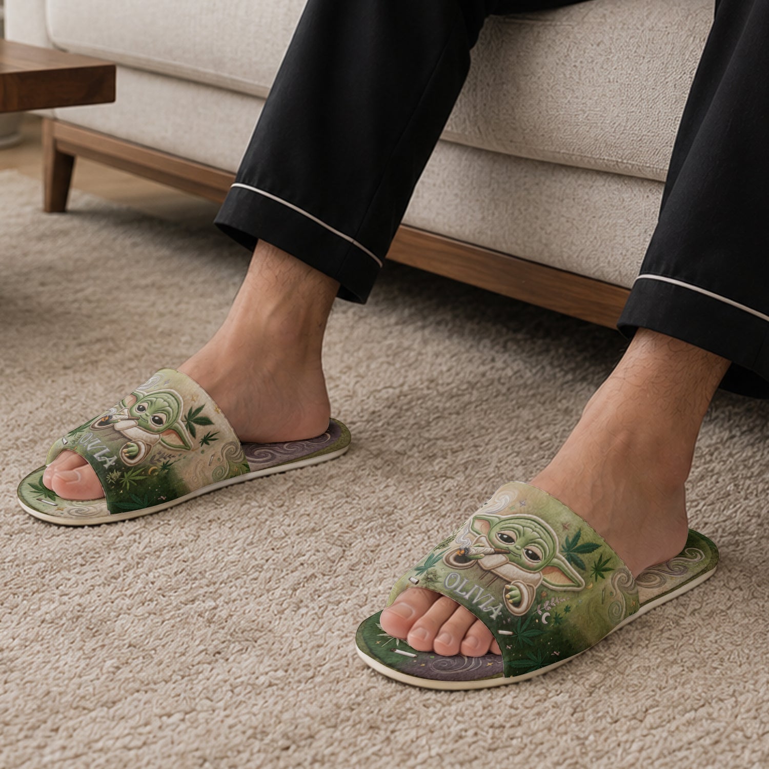 Personalized Open-Toe Slippers with Custom Design for Comfort Open-Toe Slippers GradoCreations