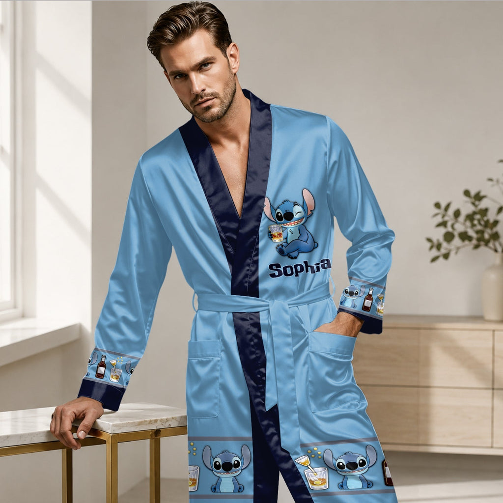 Personalized Satin Robe Custom Name Ohana Gift for Her Satin Robe GradoCreations