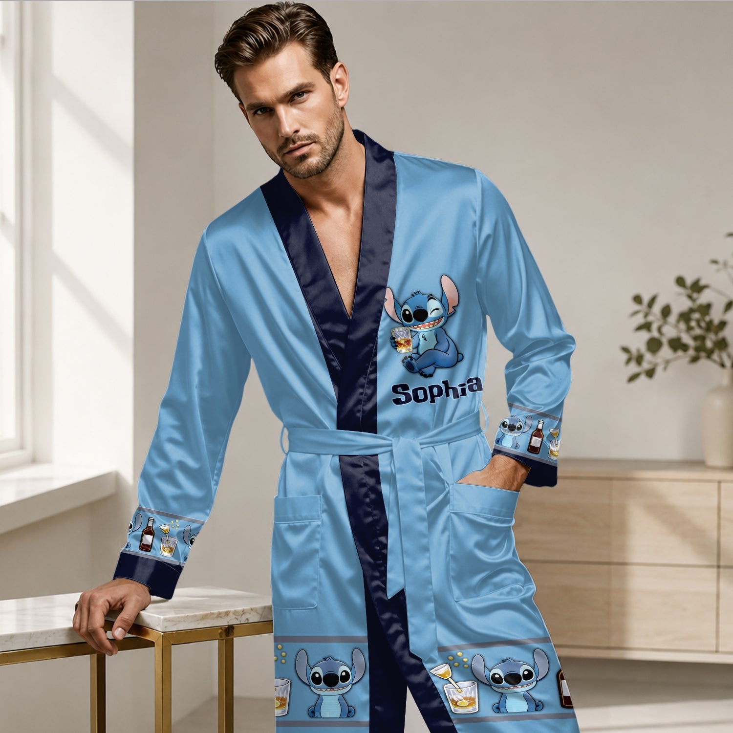 Personalized Satin Robe Custom Name Ohana Gift for Her Satin Robe GradoCreations