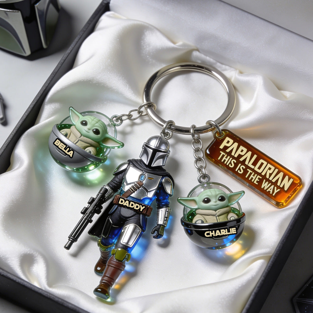 Personalized Star Wars Keychain with Charms - Custom Names for Dad Premium Keychain With Charms GradoCreations