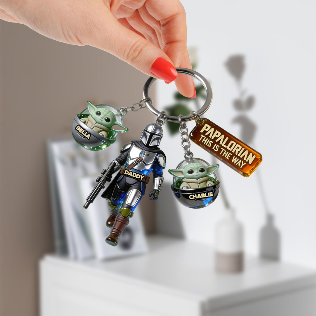 Personalized Star Wars Keychain with Charms - Custom Names for Dad Premium Keychain With Charms GradoCreations