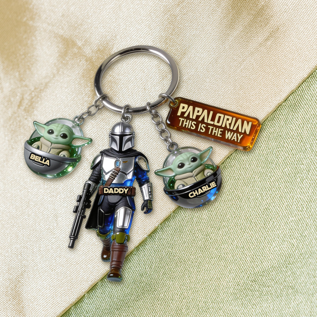 Personalized Star Wars Keychain with Charms - Custom Names for Dad Premium Keychain With Charms GradoCreations