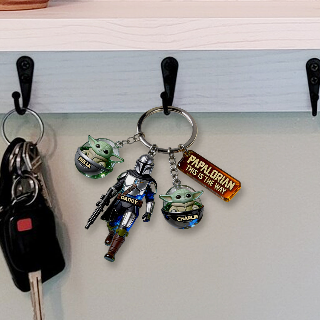 Personalized Star Wars Keychain with Charms - Custom Names for Dad Premium Keychain With Charms GradoCreations